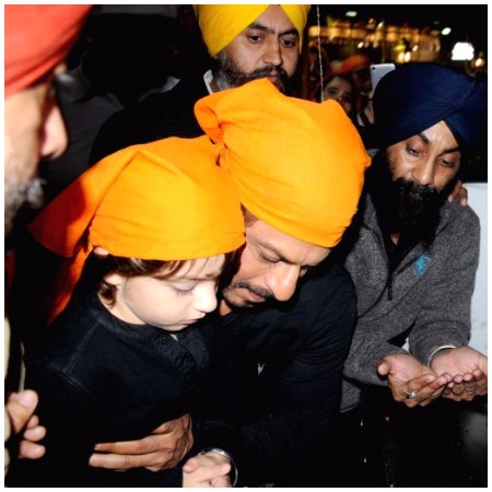 Shah Rukh Khan and His Little Adorable Son AbRam at Golden Temple