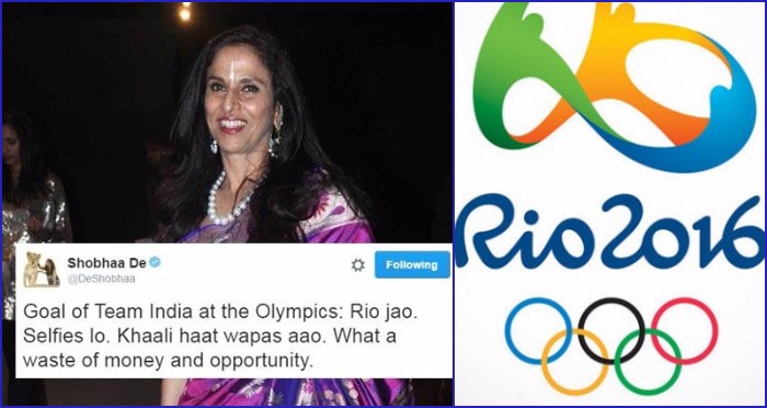 Shobhaa De Makes a Rude Comment About Olympic Players, and Celebrities Respond