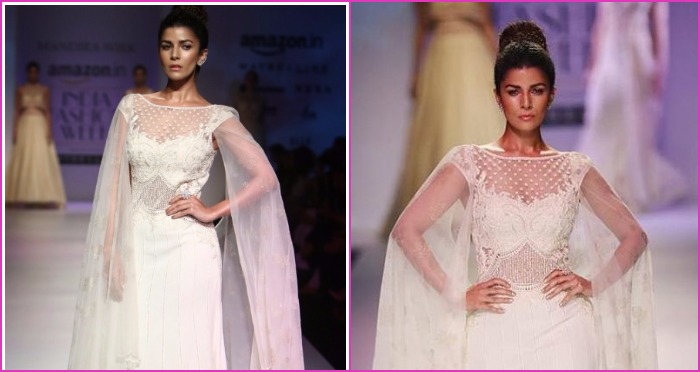 AIFW SS17: Nimrat Kaur Looks A True Vision In White As She Walks The Ramp For Mandira Wirk