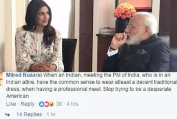 Tweeple Teach Culture & Dress Sense To Priyanka Chopra For Meeting Modi In Short Dress & Legs Crossed!