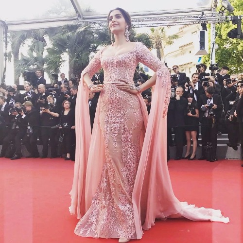 Sonam Kapoor at Cannes 2017 in Elie Saab