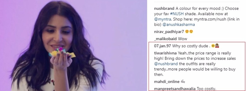 Anushka Sharma Fans React To high Prices Of 'NUSH'