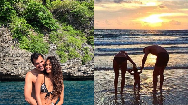 PHOTOS: Lisa Haydon & Dino Lalvani Rings In First Wedding Anniversary With Their Son, Along Beach Side