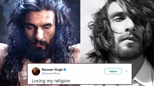 Padmavati’s Khilji Ranveer Singh Captioned A Picture ‘Losing My Religion’, Gets Heavily Trolled