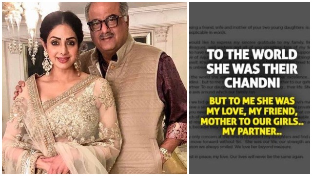 Boney Kapoor’s Emotional Note On Losing Sridevi: “Our Lives Will Never Be The Same Again”