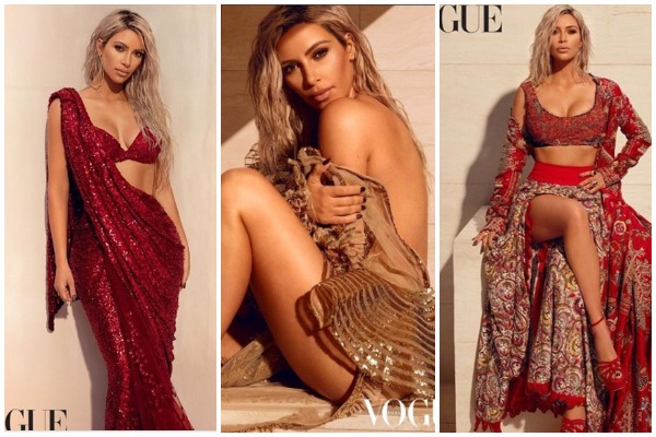 Kim Kardashian West Makes A Sizzling Appearance In A Sabyasachi Saree For Vogue India – See Pics