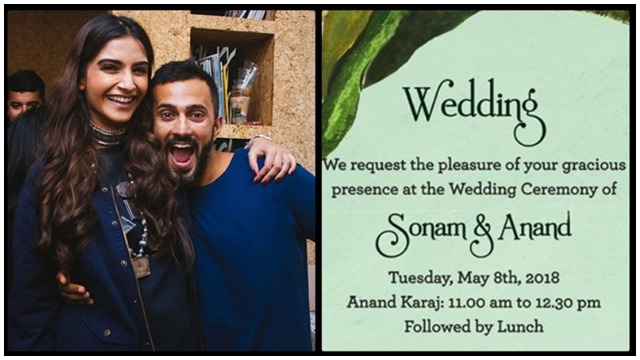 Sonam Kapoor – Anand Ahuja’s Wedding Card Is Simple and Elegant – Check