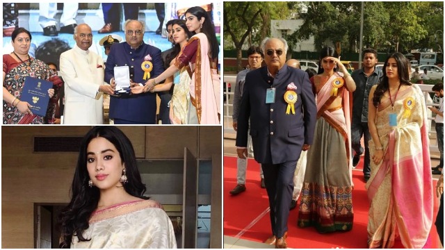 Jahnvi Draped Her Mom Sridevi’s Saree At National Film Awards; Boney Kapoor Gets Emotional