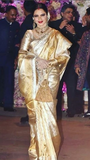 Rekha at Akash Ambani -Shloka Mehta's Grand Engagement