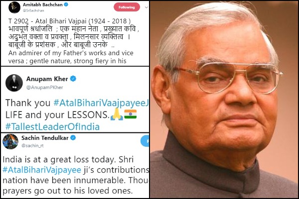 Atal Bihari Vajpayee Passes Away: Celebrity Mourns The Demise Of India’s Greatest Leader