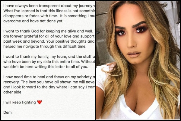 Pop Singer Demi Lovato Breaks Silence After Drug Overdose, Says ‘Will Keep Fighting’