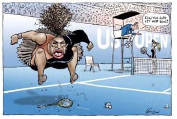 Australian Newspaper Slammed For Printing Racist Cartoon Of Serena Williams Big Boobs and Nose