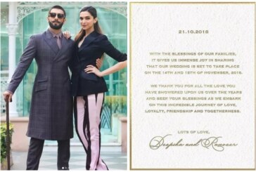 Just In: Ranveer Singh and Deepika Padukone’s Wedding Invitation Card Is Here!