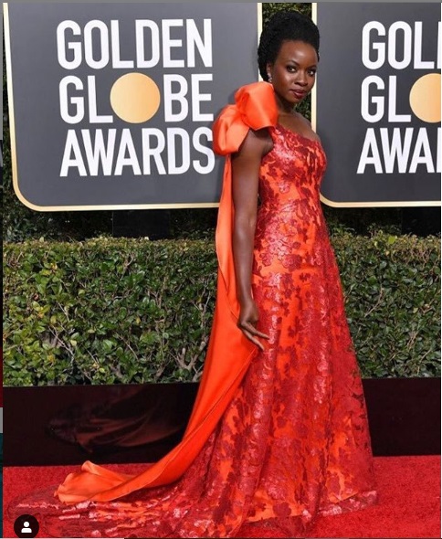 Danai Gurira at Golden Globes 2019 Red Carpet