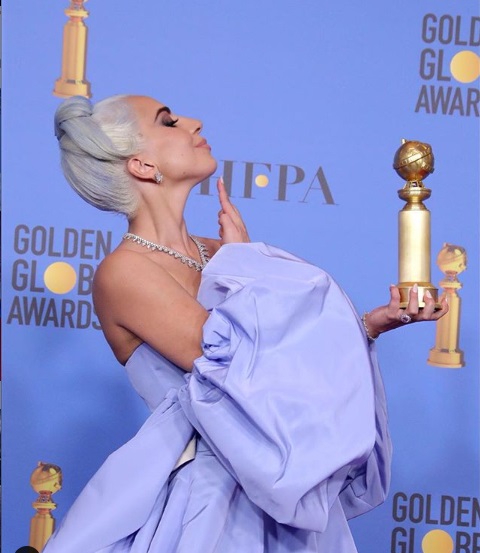 Lady Gaga at Golden Globes 2019 Red Carpet