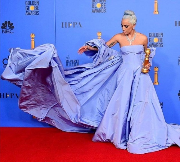 Lady Gaga at Golden Globes 2019 Red Carpet