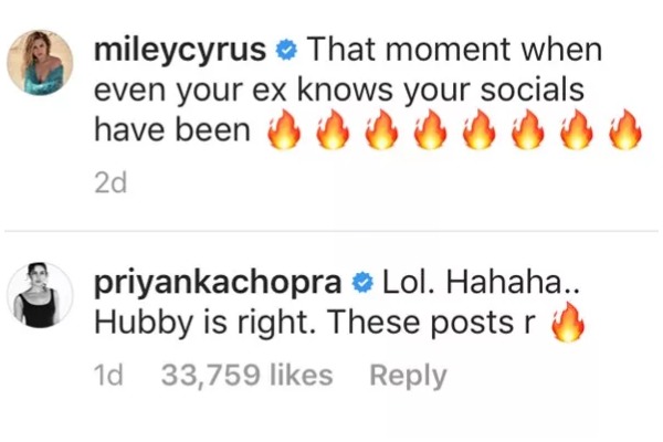 Priyanka Chopra, Nick Jonas, Ex-Miley Cyrus